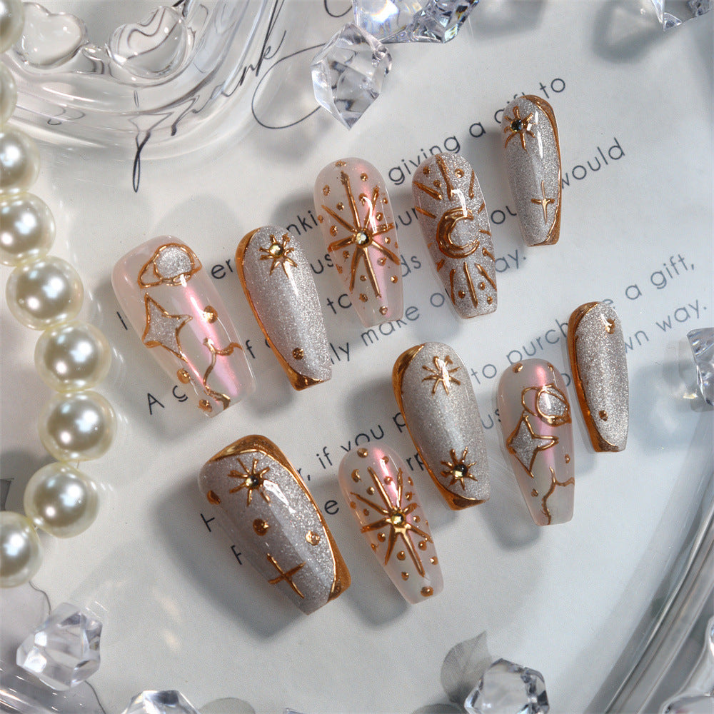 Greek Goddess Handmade Coffin Nails A568 - NoirNail