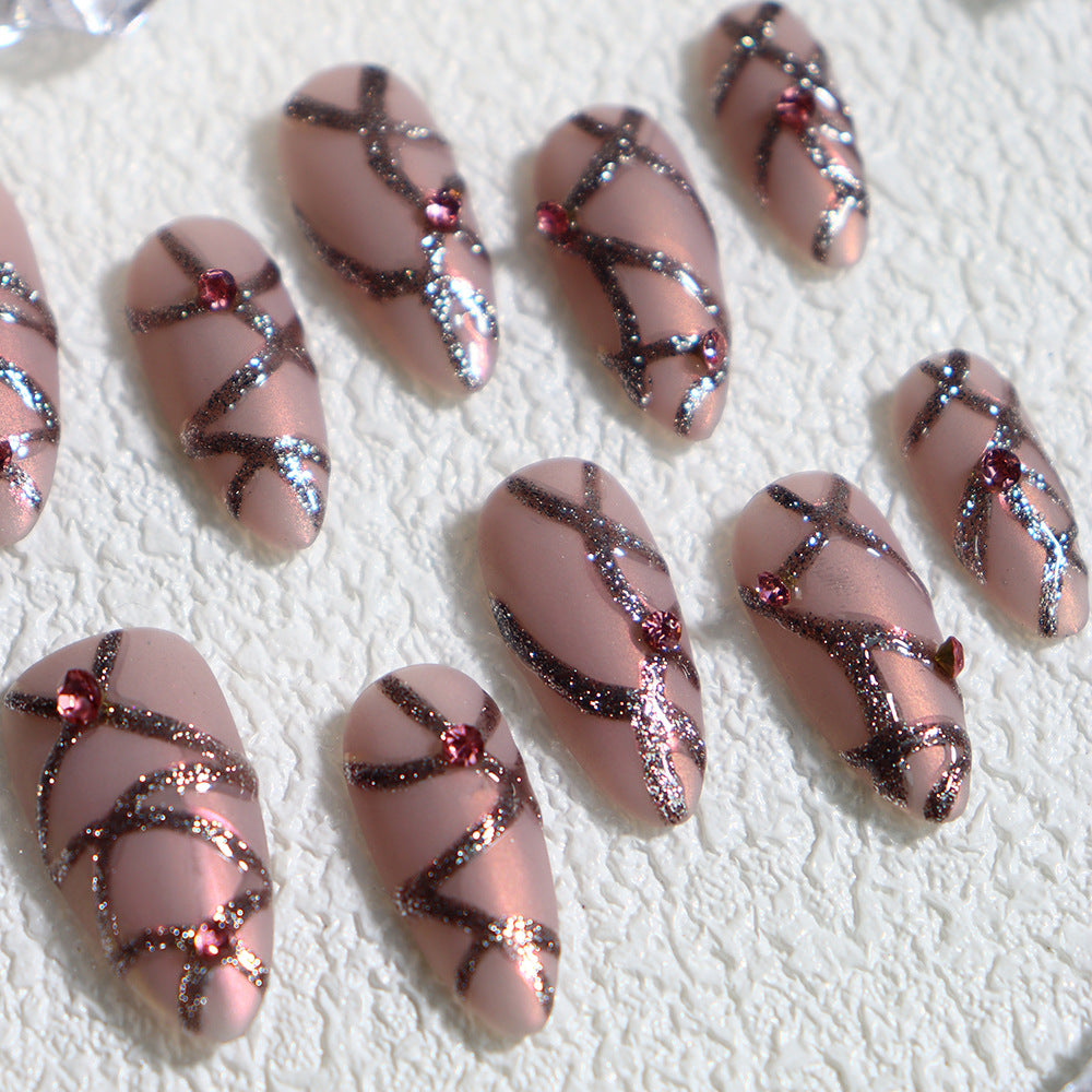 Thorns Y2K Handmade Almond  Nails A663 - NoirNail