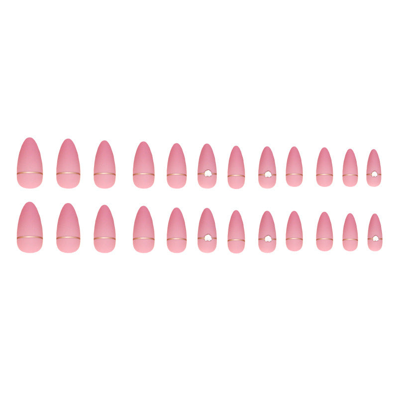 Classic Solid Color Almond 24PCS Free Size Press on Nails Z968