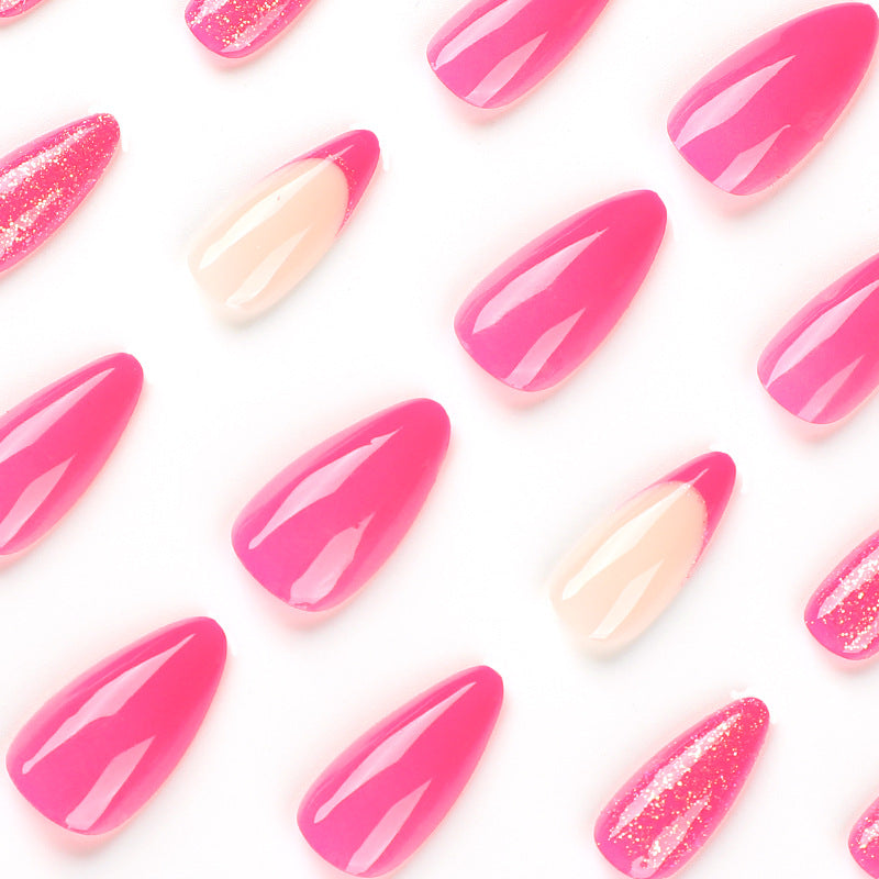 Nightclub French Tip Stiletto 24PCS Free Size Nails JP2359 - NoirNail