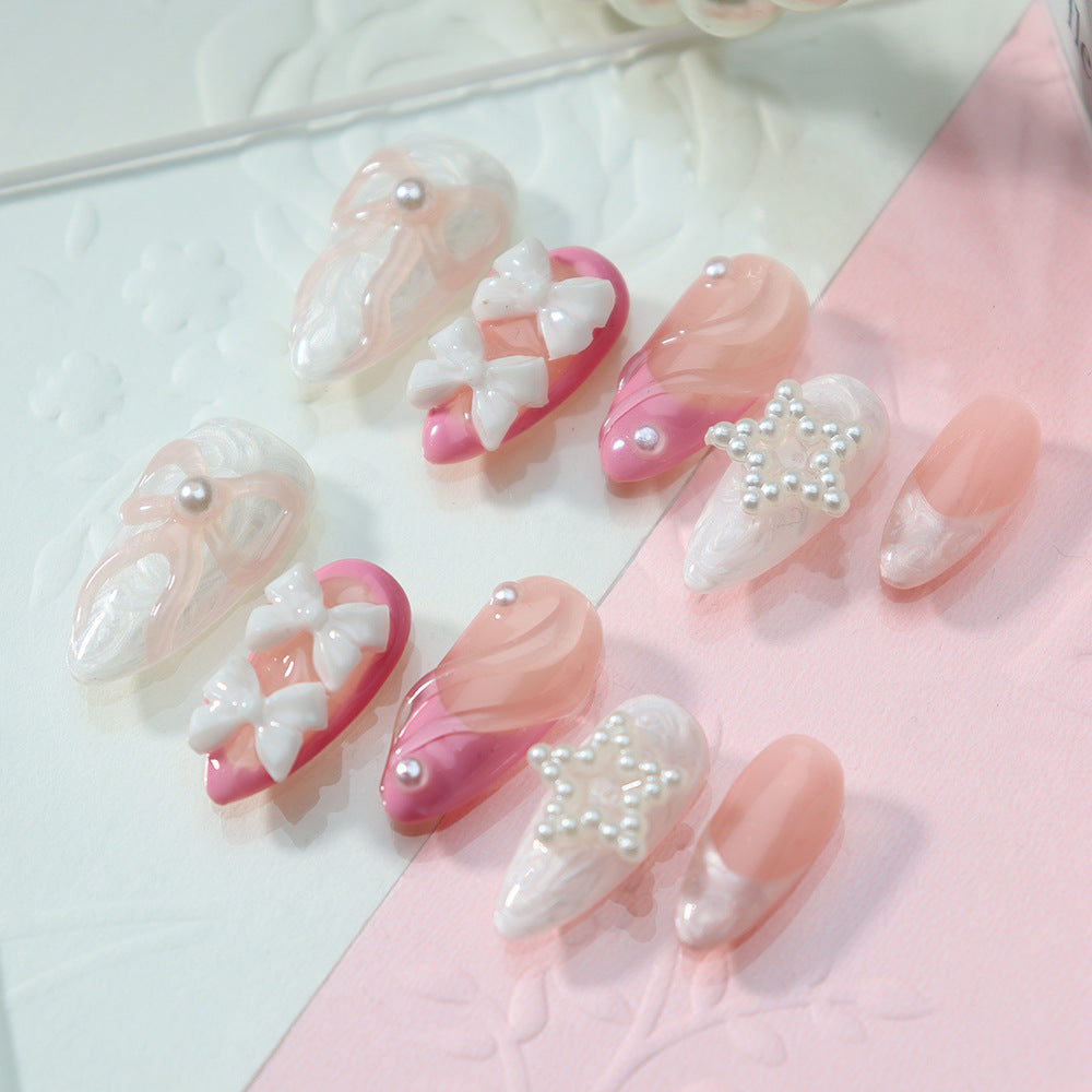 The Apple of Your Eye Handmade Almond Press on Nails A794