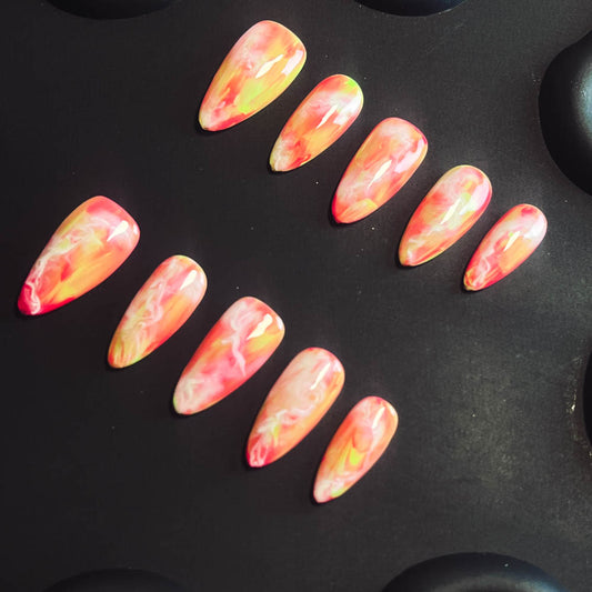 Monet's Spring  Handmade Almond  Nails X1073 - NoirNail