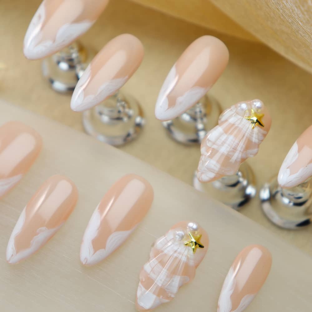 Daughter of the Sea Handmade Almond Press On Nails A1134