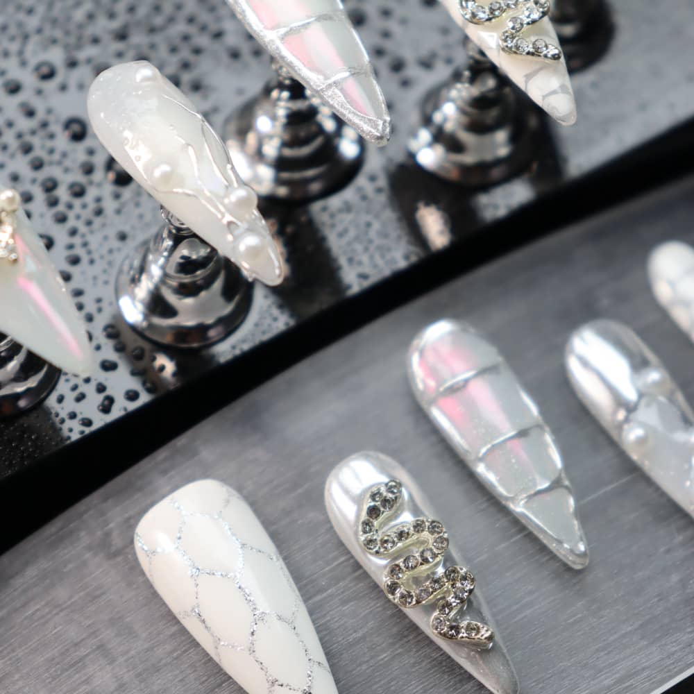 Cyber Future Rock Girl Y2K Handmade Stiletto Press On Nails A1075