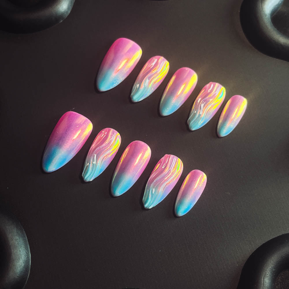 Macarons Handmade Almond  Nails X1156 - NoirNail