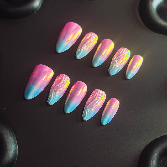 Macarons Handmade Almond  Nails X1156 - NoirNail