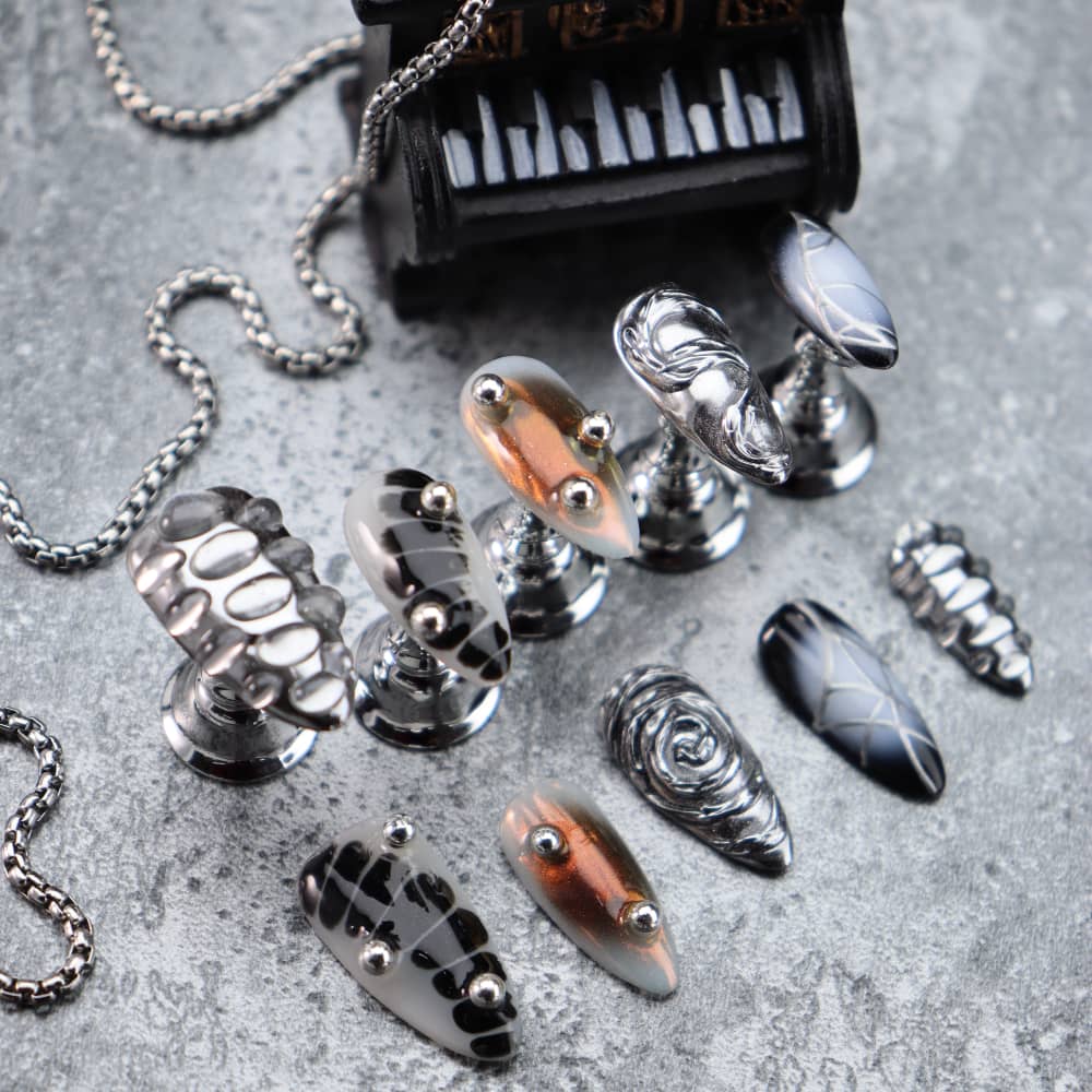 Cyberpunk Y2K Handmade Almond Press On Nails A1260