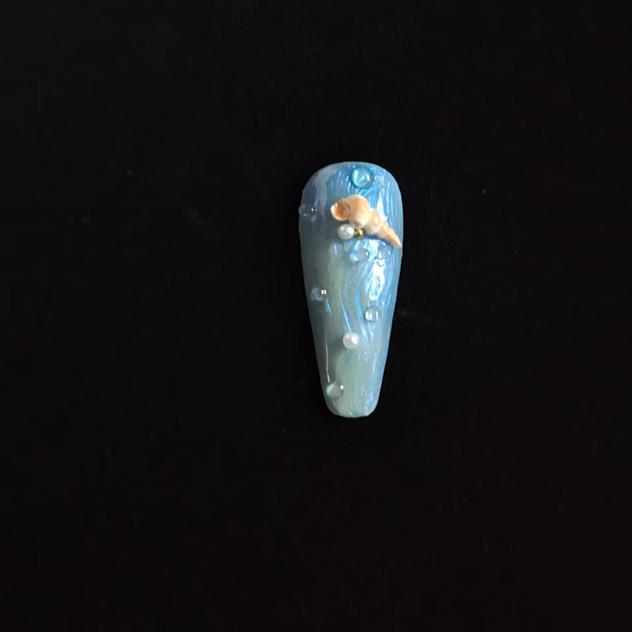 Starfish Handmade Coffin French Tip Press On Nails