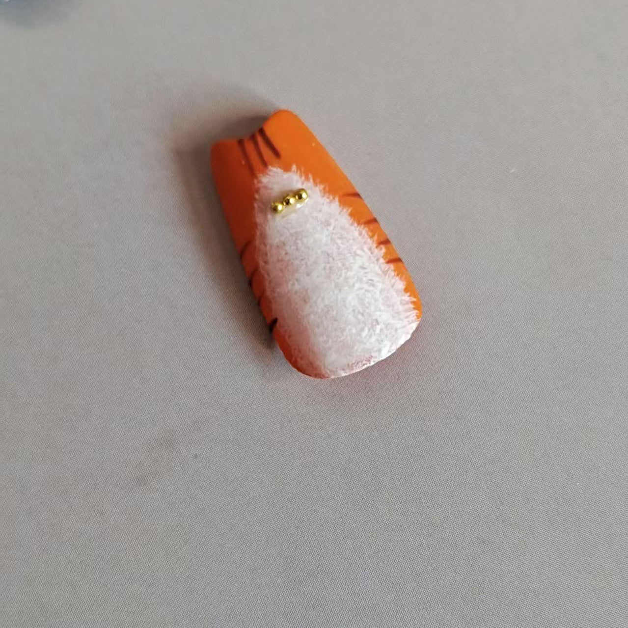 Custom Kitten Handmade Almond Press On Nails