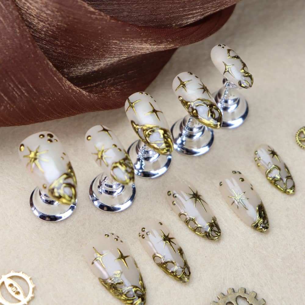 Star Stories Y2K Handmade Almond Press on Nails A1157