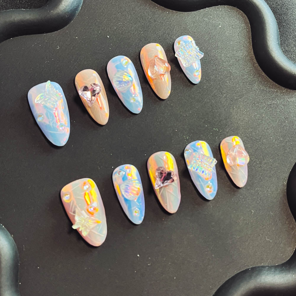 Poseidon Handmade Almond  Nails X1030 - NoirNail