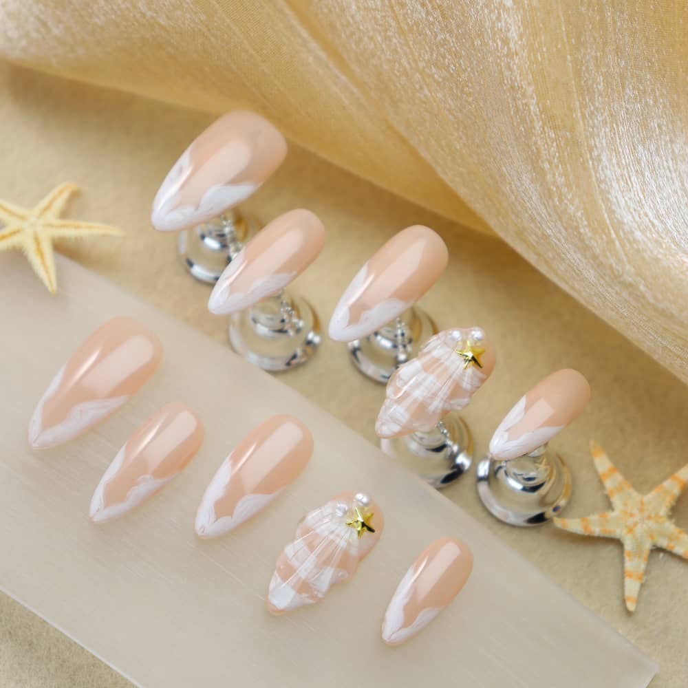 Daughter of the Sea Handmade Almond Press On Nails A1134