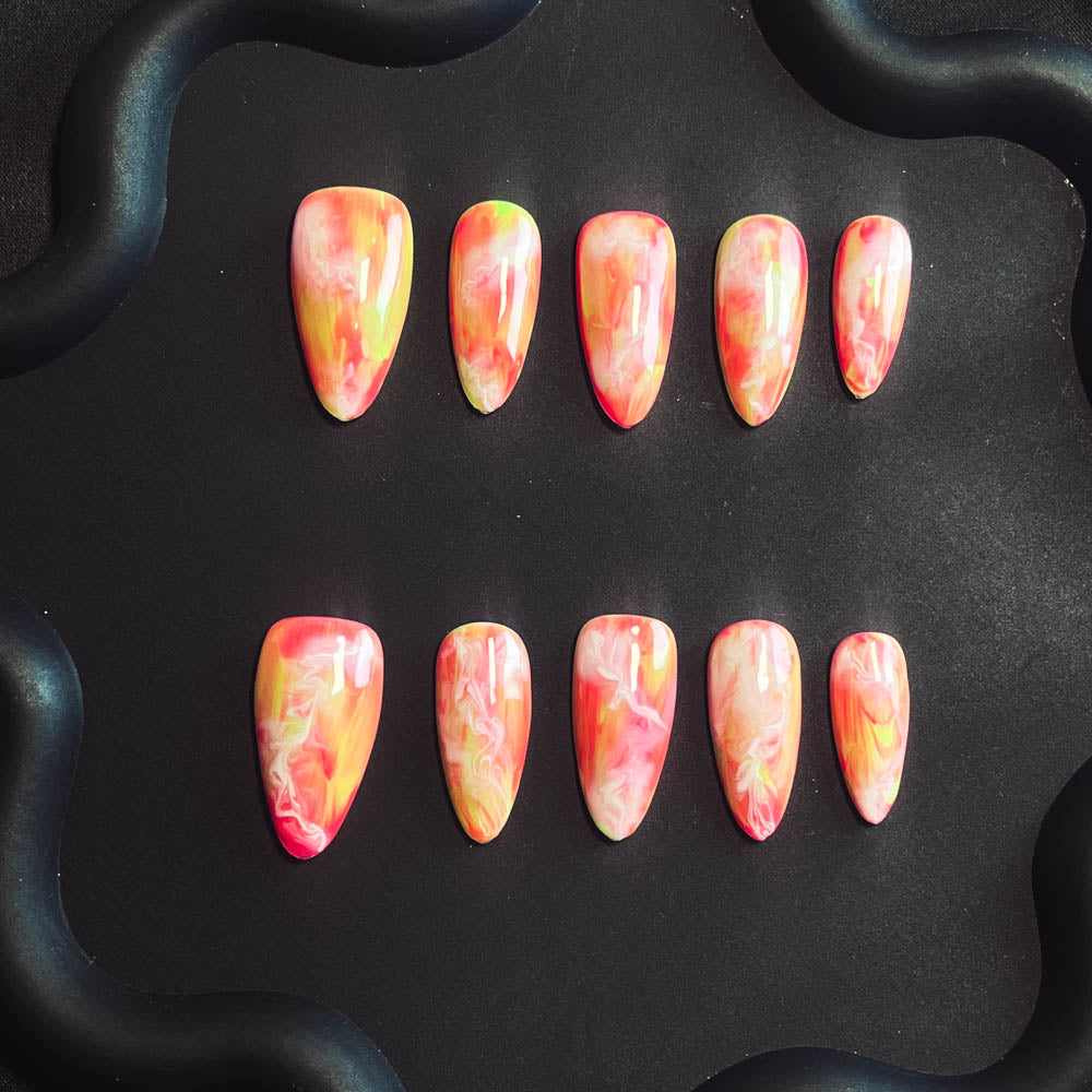 Monet's Spring  Handmade Almond  Nails X1073 - NoirNail