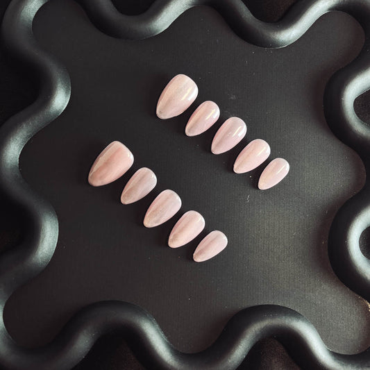 Pink Cat Eyes Gel Nail Handmade Almond Press-ons Nail MQ1001 - NoirNail