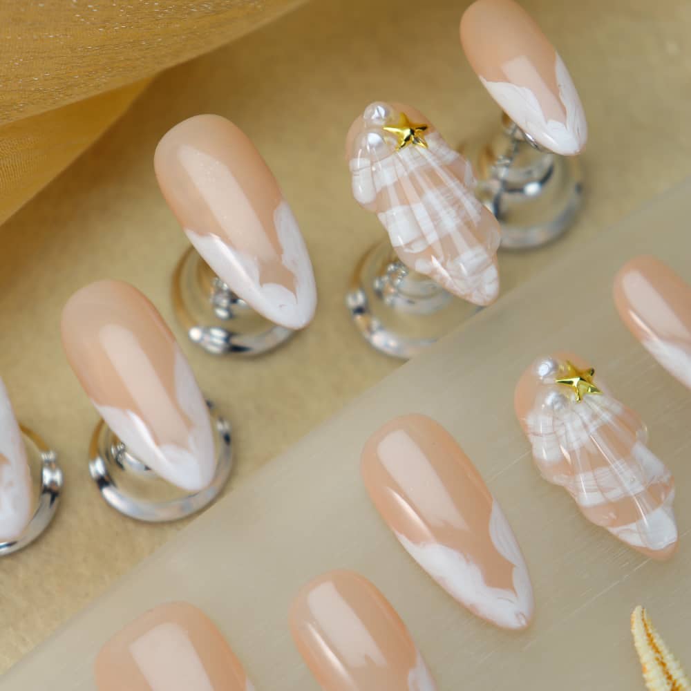 Daughter of the Sea Handmade Almond Press On Nails A1134