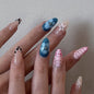 Crocodile Pattern Almond 24PCS Free Size Press on Nails JP3968