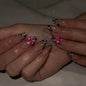 Leopard Flower French Tip Almond 24PCS Free Size Press on Nails JP3567