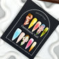 Hand Carved Petals Handmade Stiletto Press on Nails W016