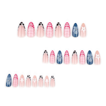 Crocodile Pattern Almond 24PCS Free Size Press on Nails JP3968