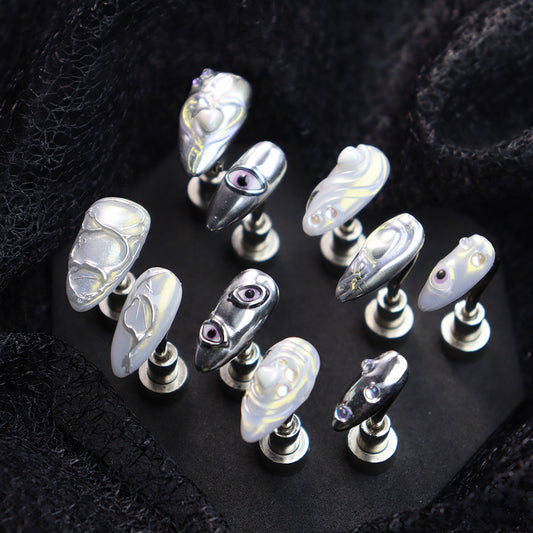 Snow Mountain Handmade Almond Nails A972