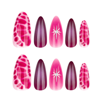 Crocodile Pattern Almond 24PCS Free Size Press on Nails  JP3967